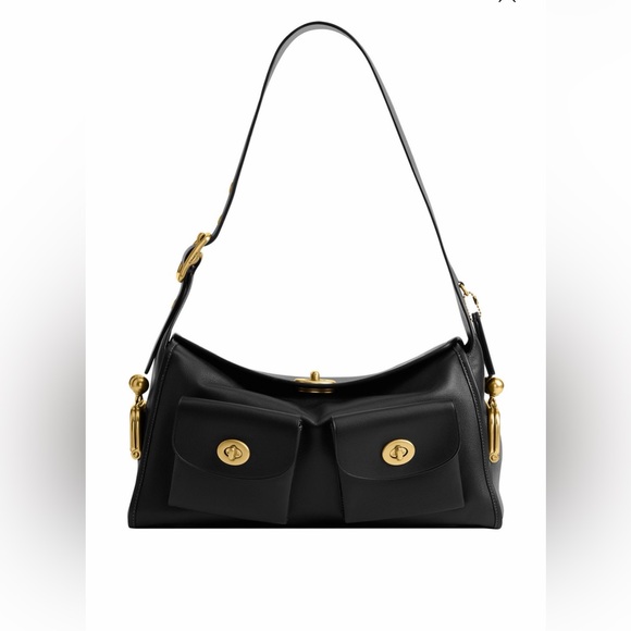 Coach Handbags - COACH Haversack Large Leather Turnlock Shoulder Bag